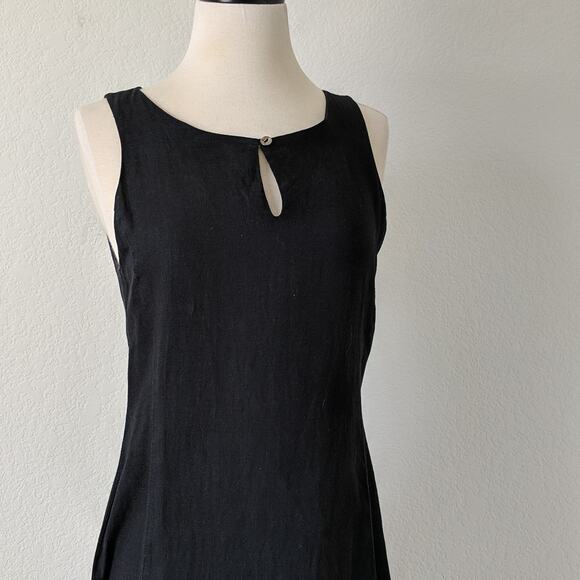 People Like Frank Women's Maxi Dress Black Exposed Zipper Back Linen USA Size 2 - Picture 5 of 9